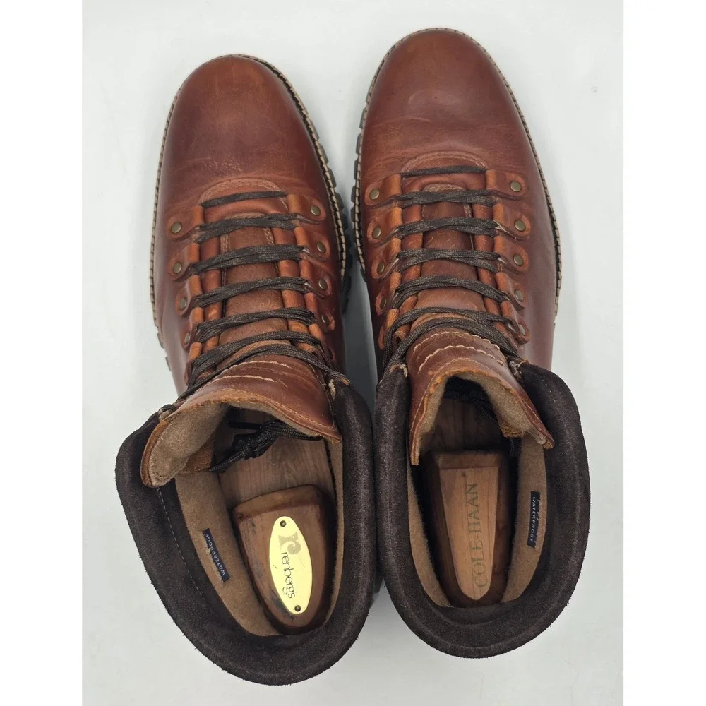 Cole Haan ZeroGrand Waterproof Hiker Boot British Tan Leather Mens 9M C30405